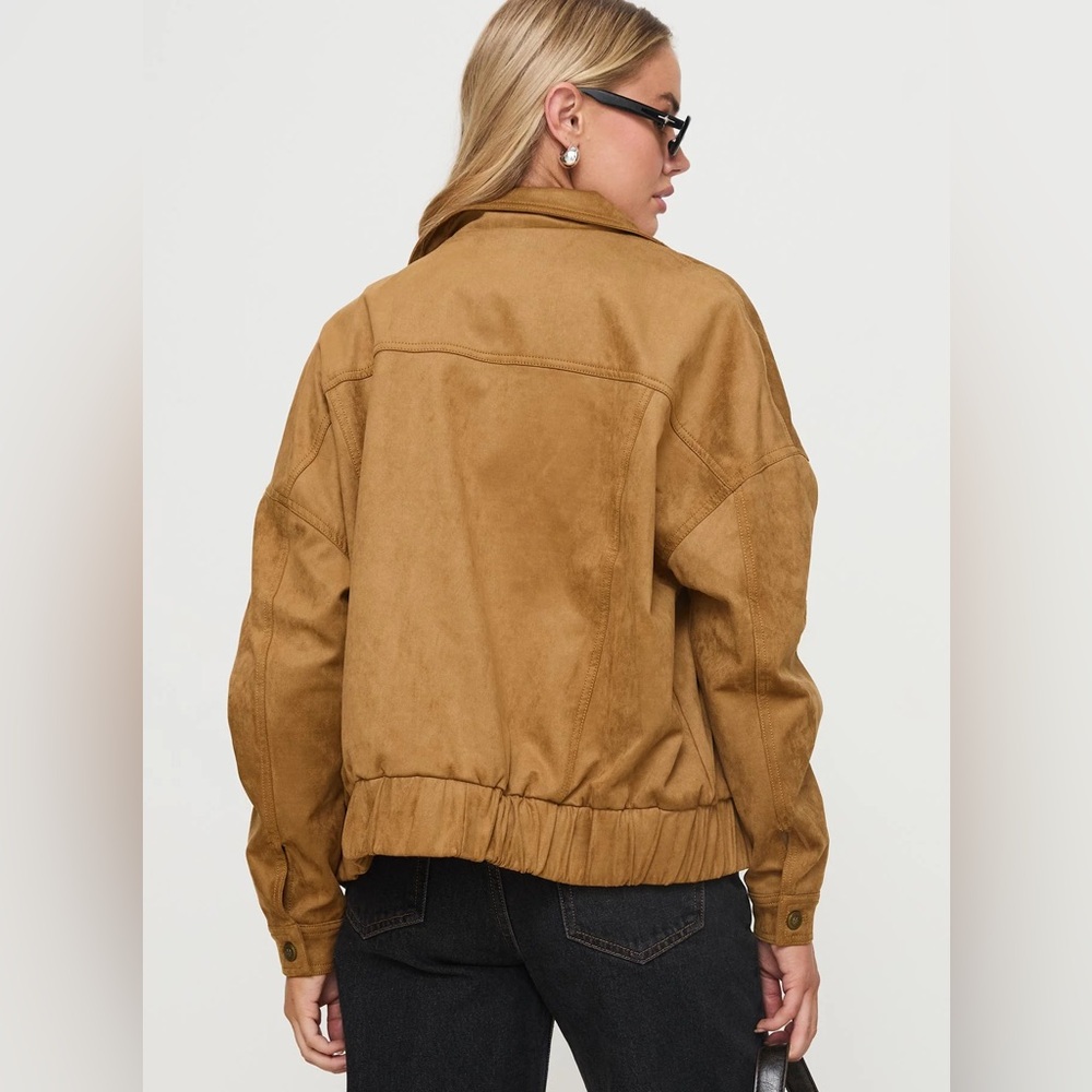 NWOT - PRINCESS POLLY - Ristretto Faux Suede Bomber Jacket - Picture 3 of 9